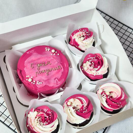 Набор бенто+капкейки С днем рождения