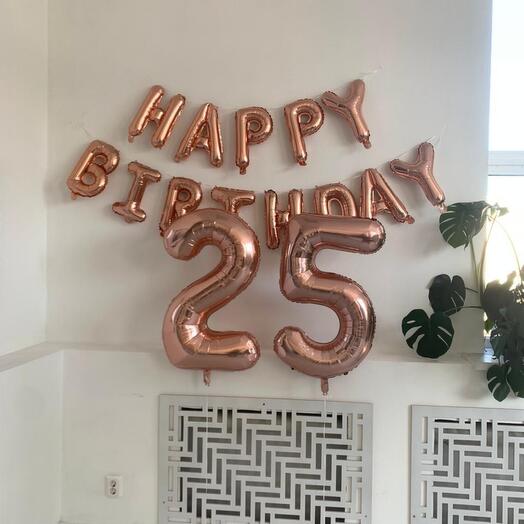 Набор шаров Happy birthday и 2 цифры