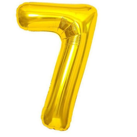 Шар фольгированный Цифра "7" золото
