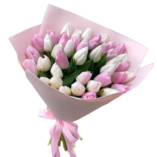 39 tulips ( pink and white )