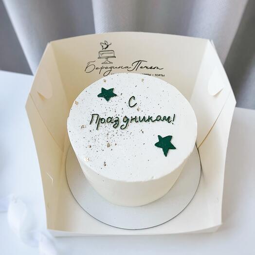 Торт праздничный «С праздником», торт 1 кг с надписью, 23 февраля