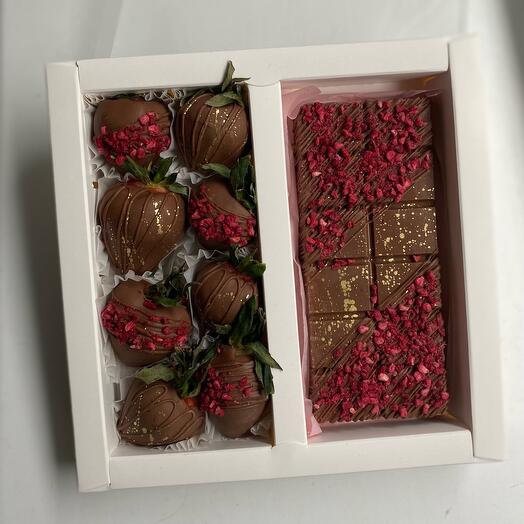 Fresas cubiertas de chocolate y el "Beso"de chocolate de Dubai