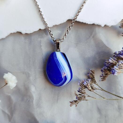 Кулон стеклянный Волны