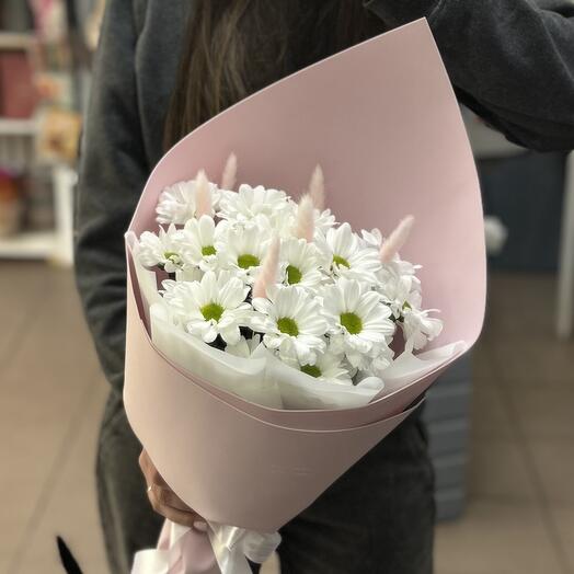 Букет ромашек с лагурусом