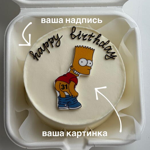 Бенто-торт с фотопечатью на сахарной бумаге и вашим текстом