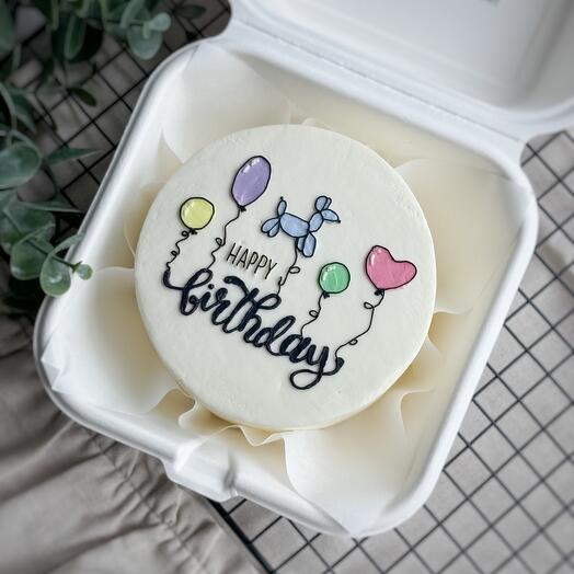Бенто-торт «Happy Birthday с шарами»