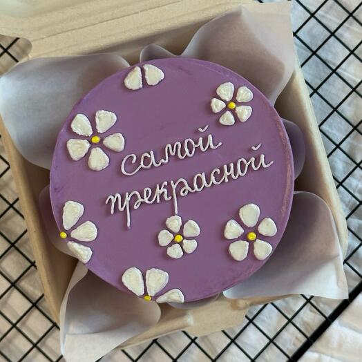 Бенто-торт с цветами (надпись можно изменить)