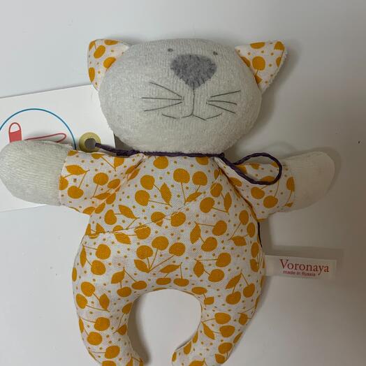 Игрушка ручной работы Carre de lune котик mini оранж