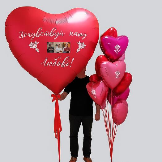 Воздушные шары сердца фольгированные набор