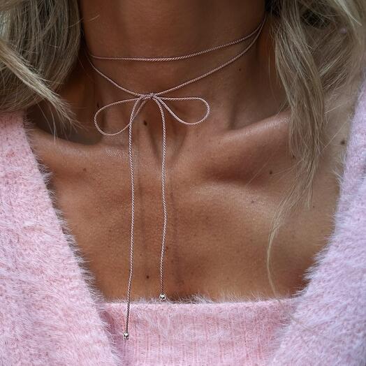 Шнурок на шею LU Pink сестре, на подарок, подруге, на подвес