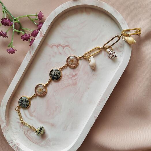 Браслет из нержавеющей стали из эпоксидной смолы