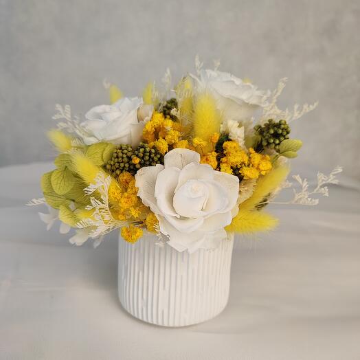 Композиция из сухоцветов "Солнечное эхо" 🌼