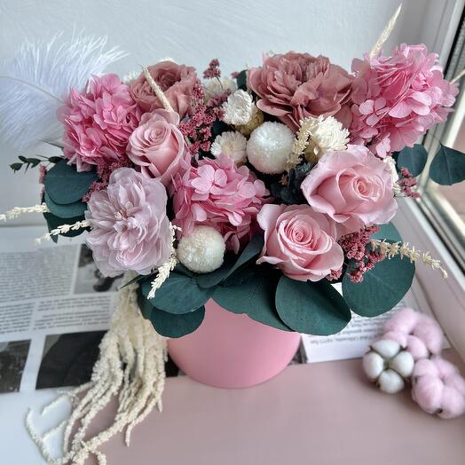 Цветы в коробке вечные стабилизированные