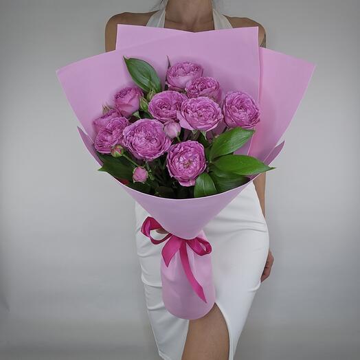 Букет из 3 кустовых пионовидных роз Мисти Баблс