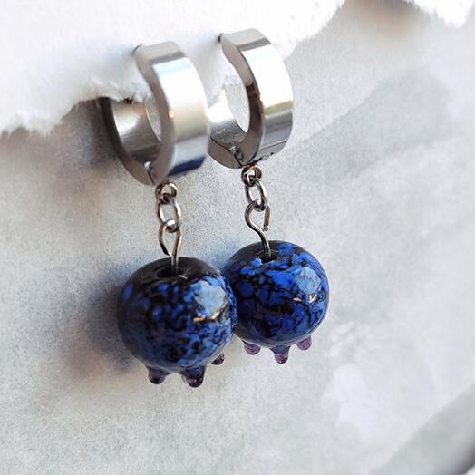 Серьги Черника mini лэмпворк