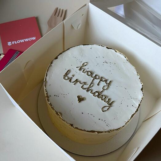 Бенто-торт «Happy birthday» с золотом