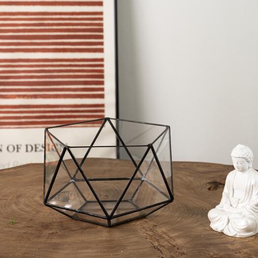 Изящное кашпо для цветов , прозрачный горшок "Икосаэдр"