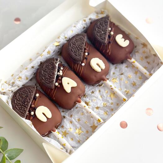 Пирожное картошка в виде эскимо на палочке , пирожное для папы , картошка