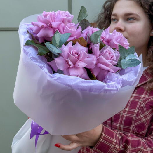 Букет с ароматной французской розой L + сладкий подарок 🎁