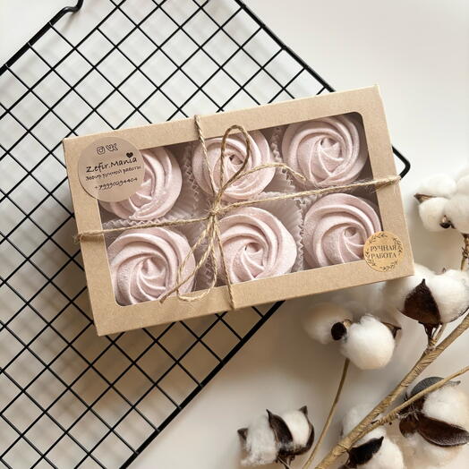 Зефир ручной работы  6 штук подарочная упаковка