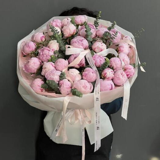 Ароматные крупные Пионы с эвкалиптом