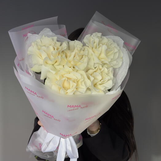 Букет для мамы из французских белых роз
