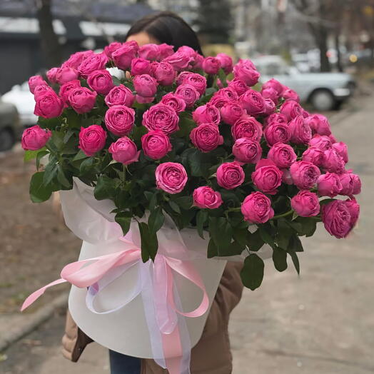 101 роза в шляпной коробке