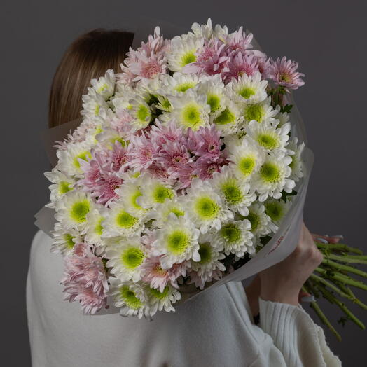 Букет из кустовой хризантемы микс, 25 шт