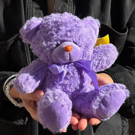 Мягкая игрушка мишка фиолетовый 19см. Soft teddy bear purple 19cm