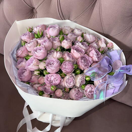Букет пионовидные розы / лаванда 💜
