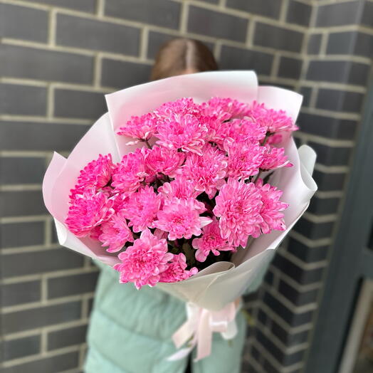 Букет розовых хризантем 💕