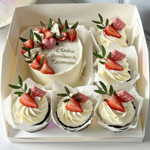 Бенто-торт с капкейками 🍰🧁