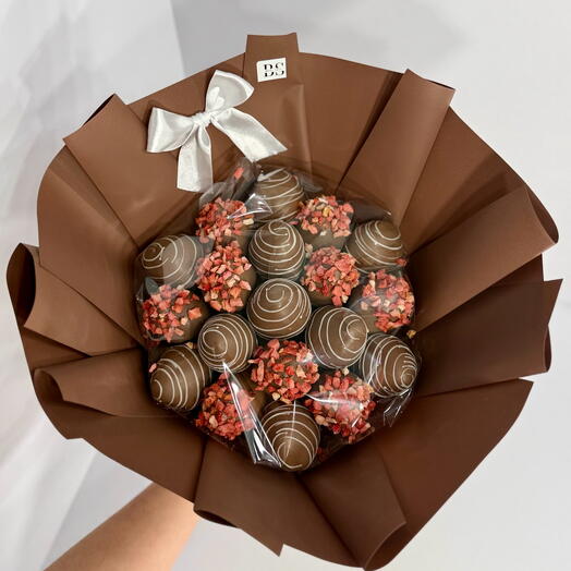 Букет из клубники в шоколаде 💐 S, 19-20 шт