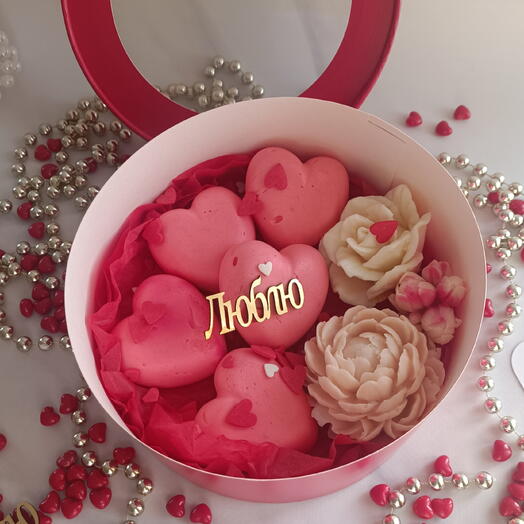 Коробка шляпная с зефиром