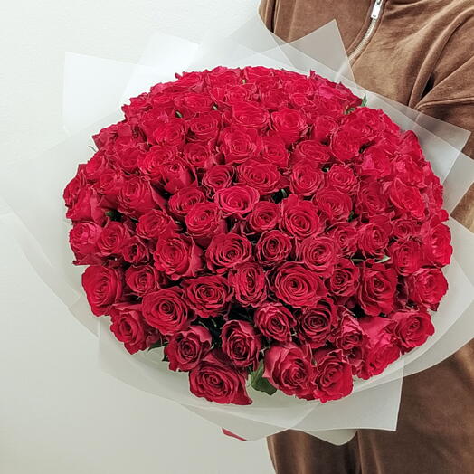 -20%АКЦИЯ🌹Букет "Рубин"/роза Кения/101 роза Кения/Цветы в Уфе/Доставка цветов Уфа