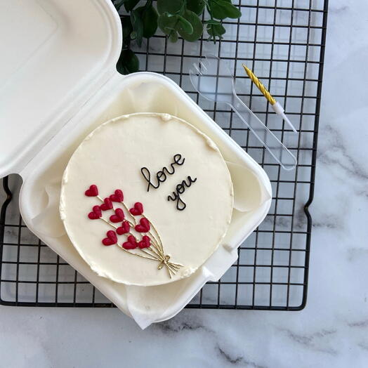 Бенто «love you» с шариками-сердечками для парня, девушки, мужа, жены, любимого, любимой. Не требует разморозки