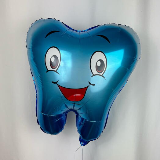 Воздушный шар зуб голубой гелий. Helium balloon teeth blue