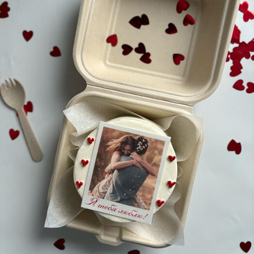 Бенто-торт с фото в стиле полароид на 23 февраля парню мужу
