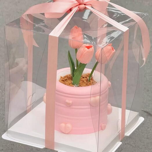 Торт с тюльпанами на 8 марта