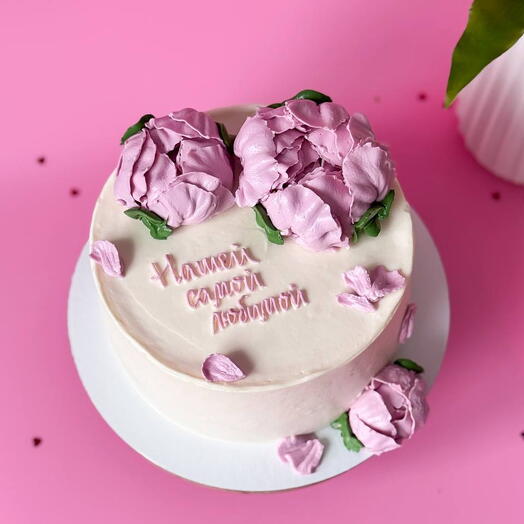 Торт с пионами 1кг