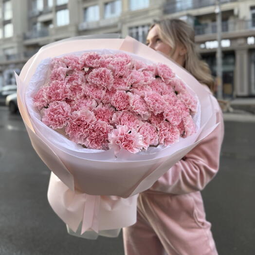 Букет из 51 розового диантуса 🌸