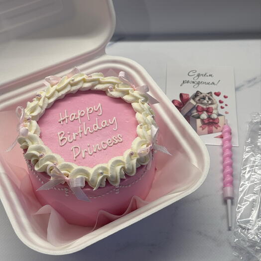 Бенто торт для любимой  «Happy Birthday Princess» без сахара