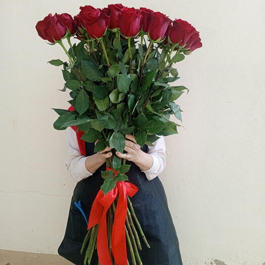 Красные розы 90см