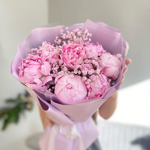 Пион и гипсофила 💗