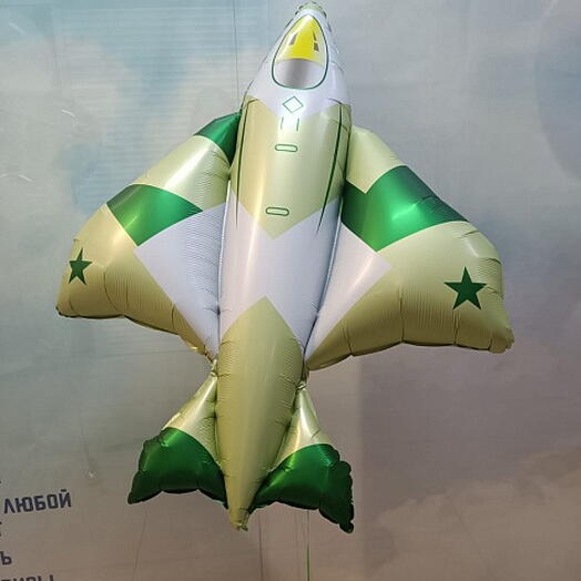 Шар фольгированный, Самолет камуфляж, 104 см