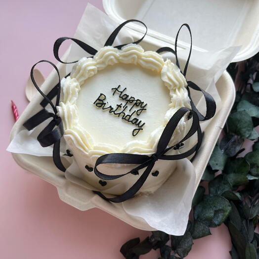 Бенто торт ламбет на день рождения с бантиками и сердечками Happy birthday/ дочери, подруге, сестре, девушке, жене, брату