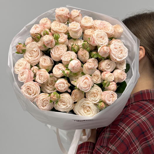 Bombastic spray roses mono bouquet M size