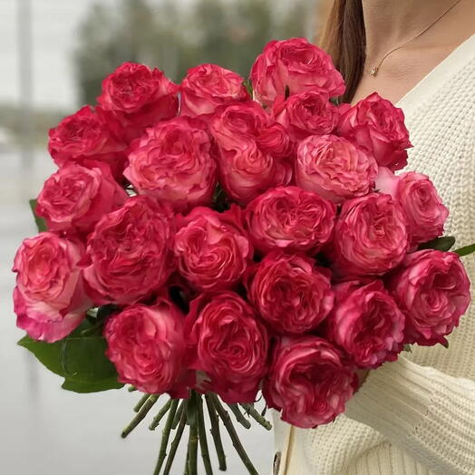 Пионовидные розы 21 шт