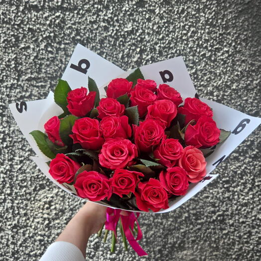 Букет из 21 розовой розы🥰
