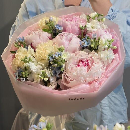 Нежный букет с пионами 🤍💕